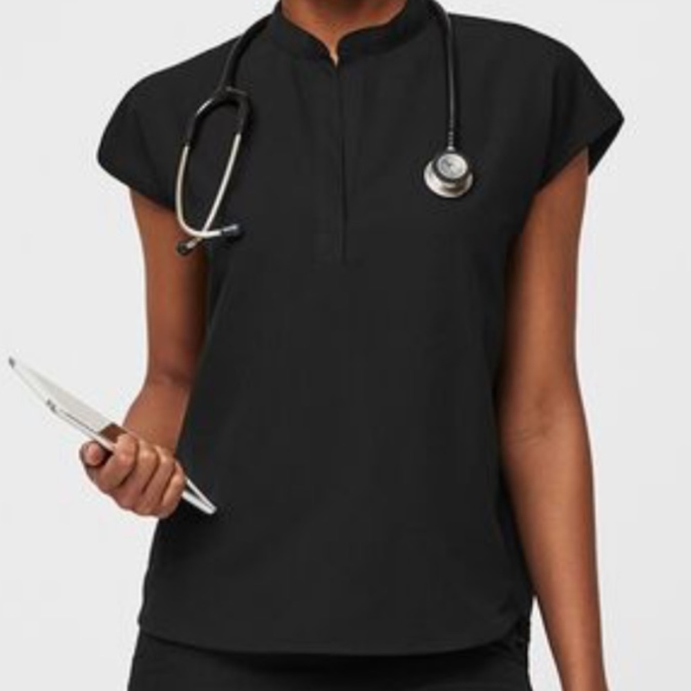 Figs cropped sleeve top